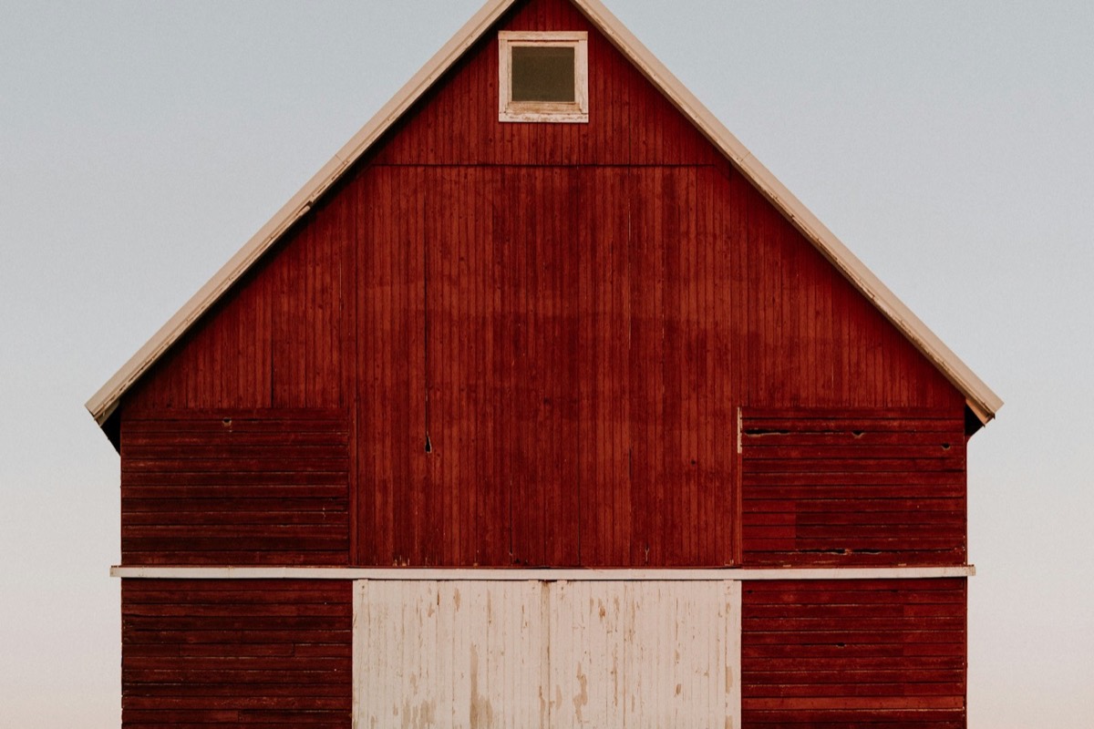 Red and white wooden barn